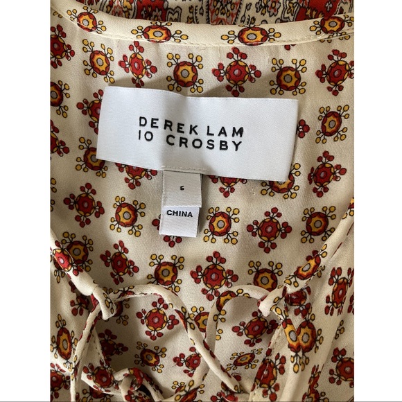 Derek Lam Printed Layered Flowy Silk Mini Dress size 6 - Picture 6 of 8